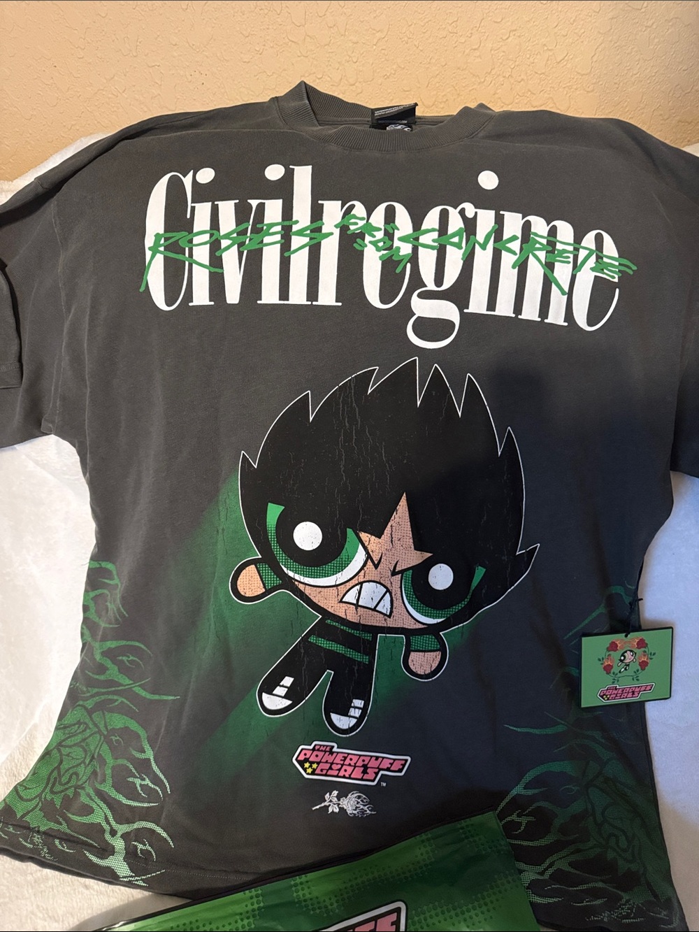 Civil Regime x Powerpuff Girls Buttercup Black Graphic Tee XL